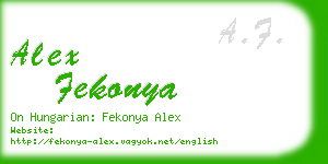 alex fekonya business card